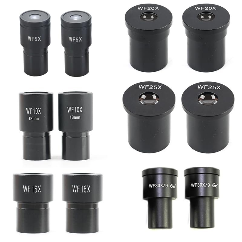 Microscope Accessories Biological Microscope Eyepieces WF5X WF10X WF16X WF20X WF25X WF30X 2pcs/Set Accessory Wide Angle Lens 23.2mm Diameter(WF16x-23.2mm)