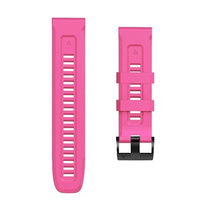 CZKE For Garmin Fenix 6S 5S Watchband 20mm Bracelet For Fenix 6s Pro 5s Plus Rose gold buckle Silicone Quick Replacement Wrist Straps (Color : Sand Pink, Size : Black Black Clasp)