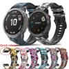 CZKE 26 22mm Printing Silicone Quick Fit Watchband For Garmin Fenix 6 6X Pro 5 5X Plus 3 HR 935 MK1 Straps Quick Release Wrist Band (Color : O, Size : Black Black Clasp) view 2