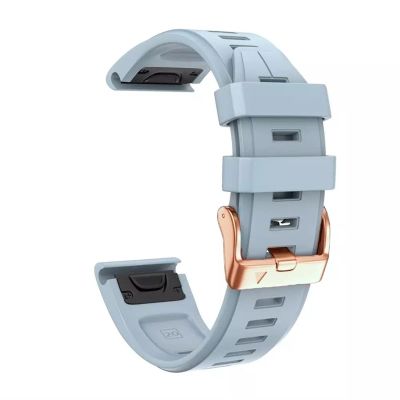 CZKE For Garmin Fenix 6S 5S Watchband 20mm Bracelet For Fenix 6s Pro 5s Plus Rose gold buckle Silicone Quick Replacement Wrist Straps (Color : Sea Mo Blue, Size : 20mm)