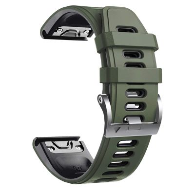 CZKE Leather Watchband for Garmin Fenix 5/5X/5S Plus 6/6X/6S Pro 945 935 3 HR D2 Smart Bracelet 22 26mm Quick release Wristband Strap (Color : Silicone 4, Size : 26mm Fenix 3 HR D2)