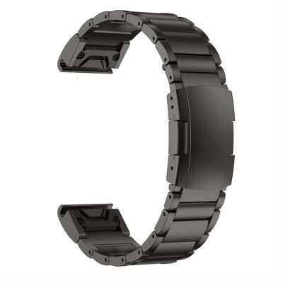 CZKE 22 26mm Alloy Watch Band Bracelet Compatible for Garmin Fenix 5 5X Plus 6 6 Pro 945 Quick Release Smart Strap Wristband (Color : Titanium alloy, Size : 22mm Fenix 5 5 Plus)
