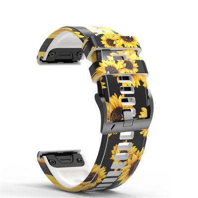 KFAA Wrist Band Straps for Garmin Fenix 5 5X Plus 6 6X Pro 935 945 3HR Smart Watch Printing Sports Silicone Watchband s Quick Release (Color : E, Size : Forerunner 935 945)