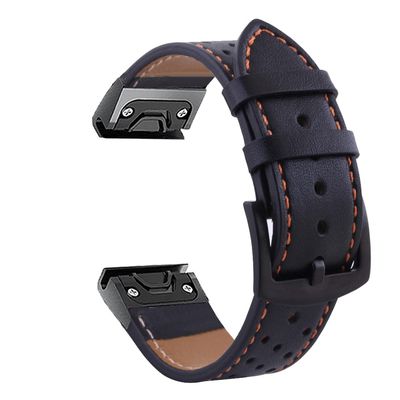 KFAA Watchband For Garmin Fenix 6 6X Pro 5 5X Plus 3HR Leather Band For approach S62 S60 3 HR Watch Quick Release Easyfit Wrist Strap (Color : A, Size : For Fenix 3 HR)