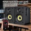 Sanyun SW206 4 HiFi Bookshelf Speakers with Studio Mode, 80W Active, Bluetooth 5.4/Optical/Coaxial/TRS/Aux/24bit DAC USB, for Turntable TV PC Desktop, MDF Cabinet, Remote Control, Black view 3