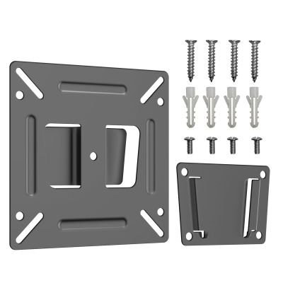 ASMXQY Monitor Wall Mount for Most 14-24" TVs, Universal Camper Small TV Wall Mount Bracket Fixed RV TV Mount Max Load 33lbs VESA up to 100x100mm 17 19 22 23 inch Low Profile Computer Monitor Mounts