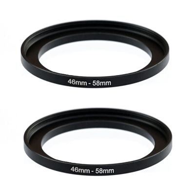 (2 Pcs) 46-58MM Step Up Ring Adapter, 46mm to 58mm Step Up Filter Ring, 46 mm Male 58 mm Female Stepping Up Ring for DSLR Camera Lens and ND UV CPL Infrared Filters