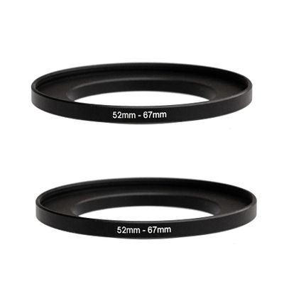 (2-Pcs) 52-67MM Step-Up Ring Adapter, 52mm to 67mm Step Up Filter Ring, 52 mm Male 67 mm Female Stepping Up Ring for DSLR Camera Lens and ND UV CPL Infrared Filters