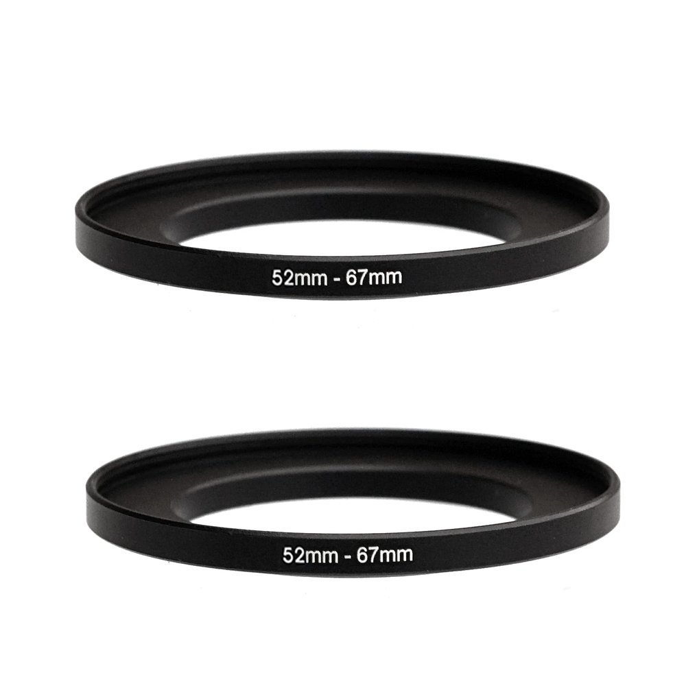 (2-Pcs) 52-67MM Step-Up Ring Adapter, 52mm to 67mm Step Up Filter Ring, 52 mm Male 67 mm Female Stepping Up Ring for DSLR Camera Lens and ND UV CPL Infrared Filters