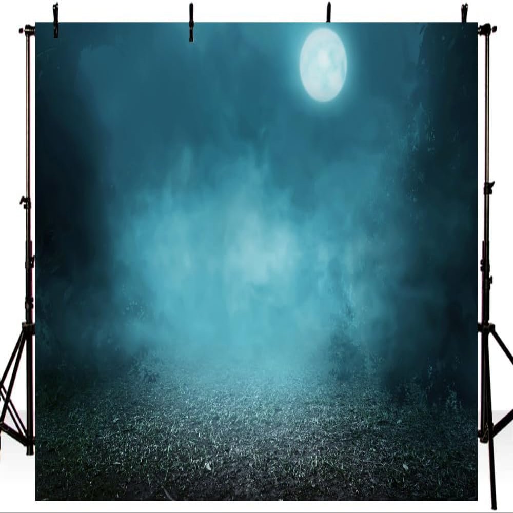 12x10FT Fantasy Winter Night Snowflake Backdrop Winter Wonderland Photography Background Rustic Night View Forest Trees Fairy Tale Winter Christmas Photo Studio Props