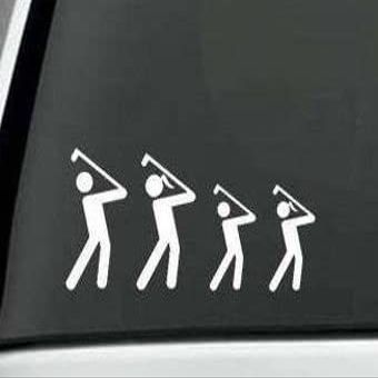 Golf Family Decal Sticker, Cute Waterproof Aesthetic Vinyl Stickers for Water Bottles Laptop Computer Skateboard