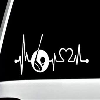 Golf Decal for Car Window, Golfing Heartbeat Lifeline Decal, Cute Waterproof Aesthetic Vinyl Stickers for Water Bottles Laptop Computer Skateboard