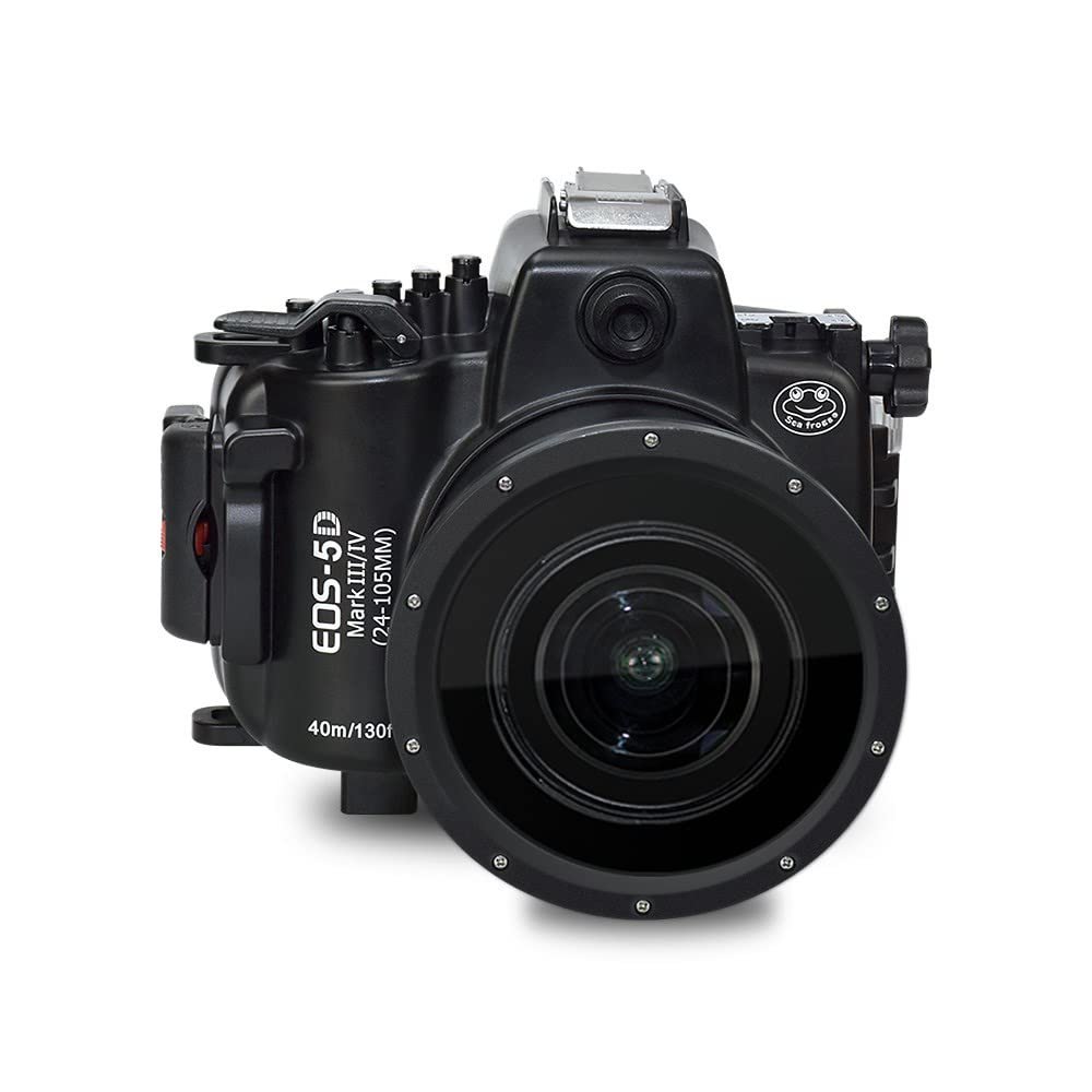 Sea frogs Camera Housing Compatible with Canon EOS 5D Mark III/IV with EF16-35mm f/2.8LII USM Lens,Waterproof IPX8, 40m/130ft Depth Protection EOS 5D Mark 4 Underwater Camera Case, Ideal for Diving