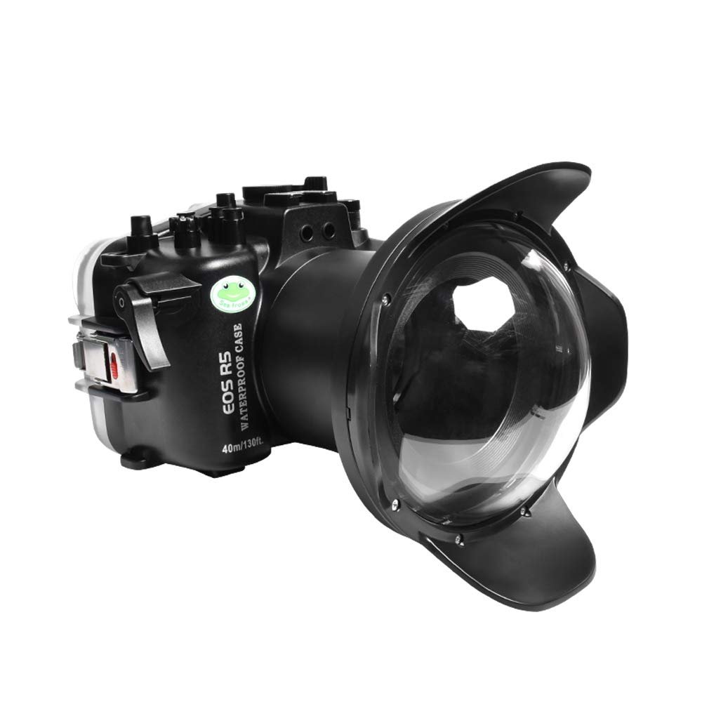 Sea frogs Compatible with Canon EOS R5 17-40MM f/4L with Wide Angle Fisheye Lens 40m/130ft Maximum Diving Depth Underwater Waterproof Housing Professional Diving Case Box IPX8