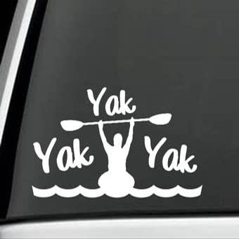 Cute Waterproof Aesthetic Vinyl Stickers for Water Bottles Laptop Computer Skateboard, Yak Yak Yak Kayak Canoe Decal Sticker