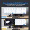 Yinker 4K@60Hz Dual Monitor KVM Switch 2 Ports, 2 Computers Share 2 Monitors, 4 USB 2.0 Hub, Hotkey Buttons, EDID (HDMI & USB Cables Included) view 3