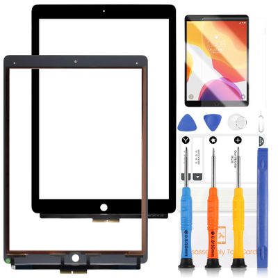 for iPad Pro 12.9 1st Generation Screen Replacement 1st Gen 2015 Digitizer A1584 Touchscreen A1652 Glass Panel Full Repair Parts with Tempered Glass +Tools (LCD no Include, No Instructions) (Black)