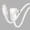 Bangun White Optical Audio Cable 20ft, Slim 90 Degree Digital Audio Optical Cord, SPDIF Toslink Right Angle Fiber Optic Audio Cable, Digital Sound Cord for Sound Bar/TV/PS4/Xbox/Home Theater view 1