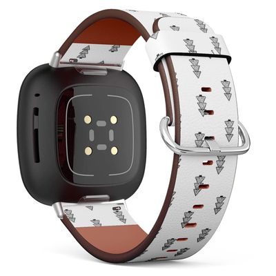 CJBROES Replacement Leather Watch Band, Compatible with Fitbit Versa 3 and Fitbit Sense of Wristband Bracelet Accessory - Christmas Winter