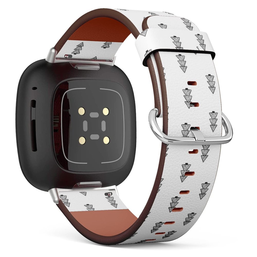 CJBROES Replacement Leather Watch Band, Compatible with Fitbit Versa 3 and Fitbit Sense of Wristband Bracelet Accessory - Christmas Winter