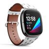 CJBROES Replacement Leather Watch Band, Compatible with Fitbit Versa 3 and Fitbit Sense of Wristband Bracelet Accessory - Christmas Winter view 2