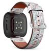 CJBROES Replacement Leather Watch Band, Compatible with Fitbit Versa 3 and Fitbit Sense of Wristband Bracelet Accessory - Trendy Instant Camera view 1