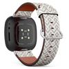 CJBROES Replacement Leather Watch Band, Compatible with Fitbit Versa 3 and Fitbit Sense of Wristband Bracelet Accessory - Tribal Ikat view 1