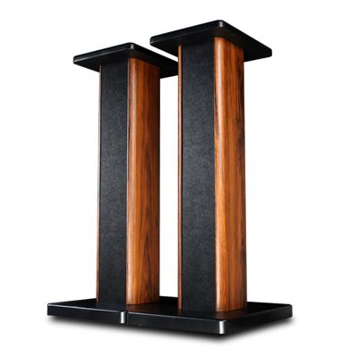 34 inch Bookshelf Speaker Stands Pair Imported Wood Grain Studio Monitor Stands Bookshelf DJ Speakers Floor Shelf, Solid Wood Sound Stand