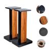 34 inch Bookshelf Speaker Stands Pair Imported Wood Grain Studio Monitor Stands Bookshelf DJ Speakers Floor Shelf, Solid Wood Sound Stand view 2