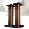 34 inch Bookshelf Speaker Stands Pair Imported Wood Grain Studio Monitor Stands Bookshelf DJ Speakers Floor Shelf, Solid Wood Sound Stand view 4