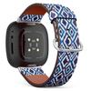 CJBROES Replacement Leather Watch Band, Compatible with Fitbit Versa 3 and Fitbit Sense of Wristband Bracelet Accessory - diamondshaped Ikat Ogee view 1