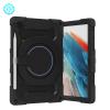 360Rotating Galaxy Tab A7 Lite 8.7 '' Case 2021 Model (SM-T220/T225) Detachable Shoulder Strap Shockproof Dustproof Rainbow Silicone+PC (Galaxy Tab A7 Lite2021, Black) view 2