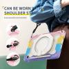 360Rotating Galaxy Tab A7 Lite 8.7 '' Case 2021 Model (SM-T220/T225) Detachable Shoulder Strap Shockproof Dustproof Rainbow Silicone+PC (Galaxy Tab A7 Lite2021, Black) view 3
