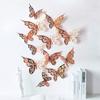 12pcs 3D Gold Butterfly Wall Decor Butterfly Decorations Butterfly Party Cake Decorations 3D Butterfly Stickers Decals for Girls Kids Baby Bedroom Bathroom Living Room Birthday view 1