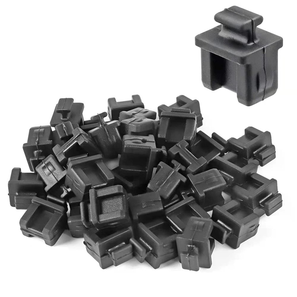 Niooliuk Pack of 30 SFP Silicone Protectors Cap Port Cover Anti Dust 14mmx12mmx17mm Black