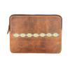 15" Premium Full-Grain Distressed Leather Embroidered Laptop Protective Sleeve 18BT40 view 1