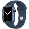 Apple Watch Series 7 (GPS + Cellular, 41mm) Blue Aluminum Case with Abyss Blue Sport Band, Regular (Renewed) view 1