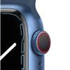 Apple Watch Series 7 (GPS + Cellular, 41mm) Blue Aluminum Case with Abyss Blue Sport Band, Regular (Renewed) view 3