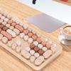104 Keys Cute Mechanical Keyboard Mouse Combo for Girls, Brown Mix Color Contrast Gaming Keyboards Compatible with 7 8 10, Round Keycap Keyboard for Desktop Laptop view 2