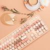 104 Keys Cute Mechanical Keyboard Mouse Combo for Girls, Brown Mix Color Contrast Gaming Keyboards Compatible with 7 8 10, Round Keycap Keyboard for Desktop Laptop view 4