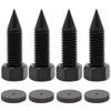Flushbay 4 Pack Speaker Spikes Floor Protectors Adjustable Speaker Isolation Spikes M10 Black for Subwoofer CD DVD Player Turntable Recorder Chassis with Speaker Isolation Feet Pad (M10) view 1