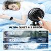 JZCreater USB Desk Fan, Mini Portable, 3 Speeds Desktop Table Cooling, Plug in Power, Rotation Strong Wind, Quiet Personal Small for Home Office Travel Bedroom, Black view 3