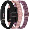3-Pack Elastic Nylon Bands Compatible with Fitbit Luxe, Breathable Adjustable Replacement Stretchy Nylon Loop Wristband Sport Strap for Women Men, 302 view 1