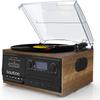 Boytone BT-32W Bluetooth Classic Record Player Turntable All-in-One Bookshelf System with AM/FM Radio, CD/Cassette Player, Stereo Speakers, Record from Vinyl, Radio, and Cassette to MP3, USB/SD, AUX view 1