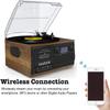 Boytone BT-32W Bluetooth Classic Record Player Turntable All-in-One Bookshelf System with AM/FM Radio, CD/Cassette Player, Stereo Speakers, Record from Vinyl, Radio, and Cassette to MP3, USB/SD, AUX view 3