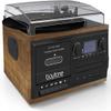 Boytone BT-32W Bluetooth Classic Record Player Turntable All-in-One Bookshelf System with AM/FM Radio, CD/Cassette Player, Stereo Speakers, Record from Vinyl, Radio, and Cassette to MP3, USB/SD, AUX view 4