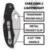 Spyderco BY03PBKWC2 Cara Cara 2 Wharncliffe view 4