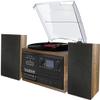 Boytone BT-58W Bluetooth Classic Record Player Turntable All-in-One with AM/FM Radio, CD/Cassette Player, 2 Separate Stereo Speakers, Record Vinyl, Radio and Cassette to MP3, SD, USB, AUX, Walnut Wood view 1
