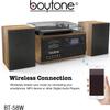 Boytone BT-58W Bluetooth Classic Record Player Turntable All-in-One with AM/FM Radio, CD/Cassette Player, 2 Separate Stereo Speakers, Record Vinyl, Radio and Cassette to MP3, SD, USB, AUX, Walnut Wood view 4