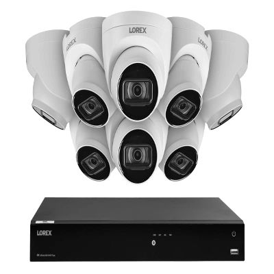16-Channel Fusion NVR System with 4K (8MP) IP Dome Cameras with Listen-In Audio 8